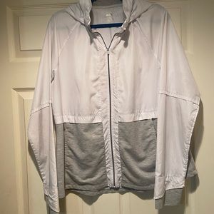 White / Gray Windbreaker Jacket